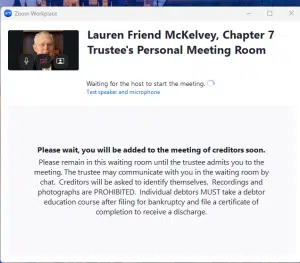 Lauren Friend McKelvey Trustee Zoom waiting room