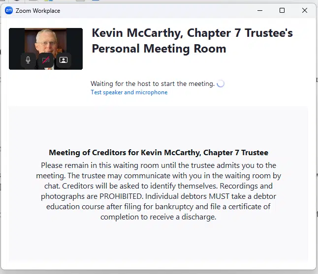 Chapter 7 Trustee Kevin McCarthy