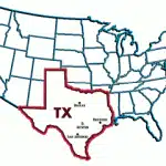 Map showing Texas