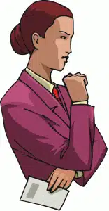 Female lawyer in business suit